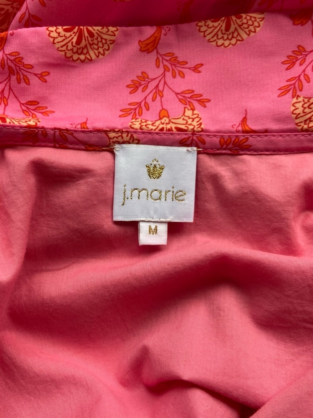 J. Marie Ella Ann Split Neck Peter Pan Collared Dress Pink Floral Tiered Medium - Picture 4 of 10